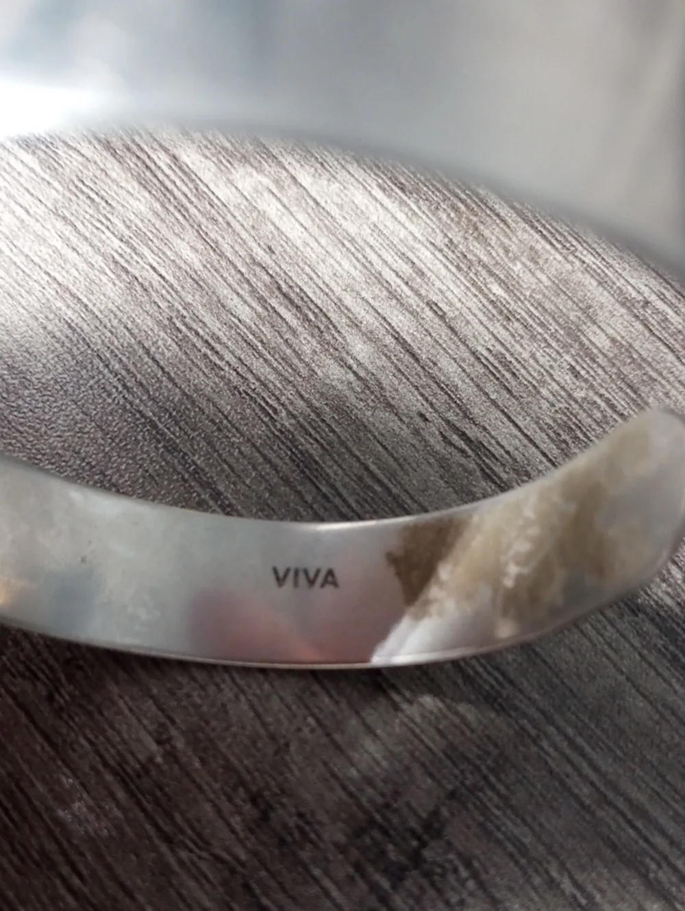 Engraved Silver Tone Metal Cuff Bracelet — 'SGT. KEN WALLINGFORD' B1009
